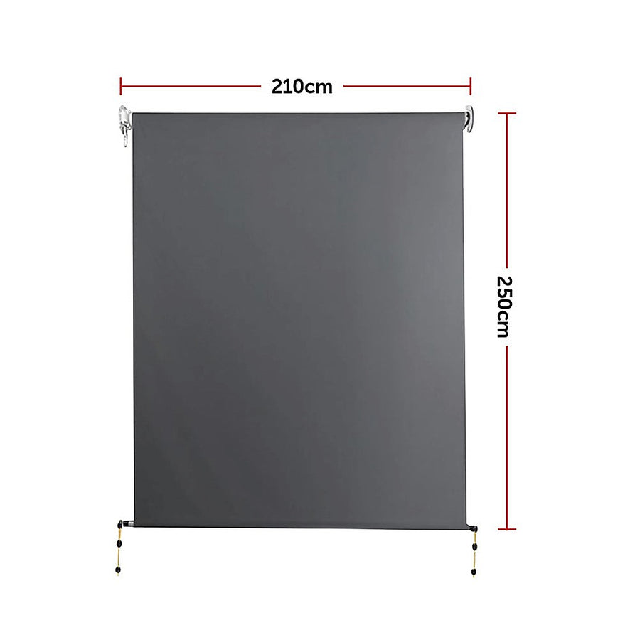 Roll Down Retractable Awning Grey 2.1x2.5m