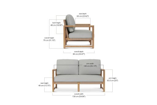 Espresso Outdoor Sofa - 2 Seater