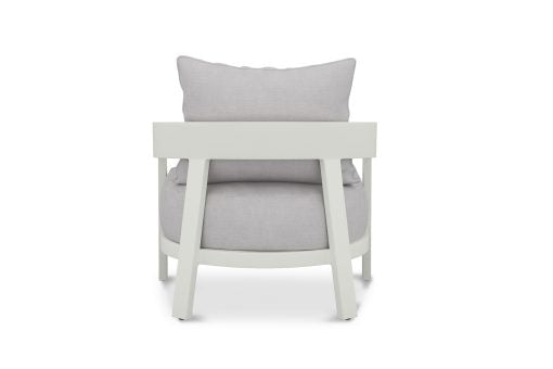 Solid Teak Outdoor Sofa White Powder Coated Frame - 1 Seater