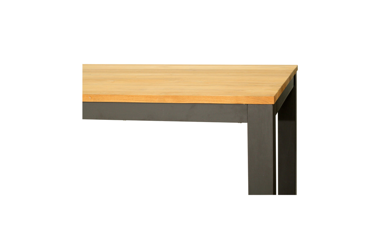 Teak Wooden Outdoor Extension Table 3.1 m Black Frame Leg