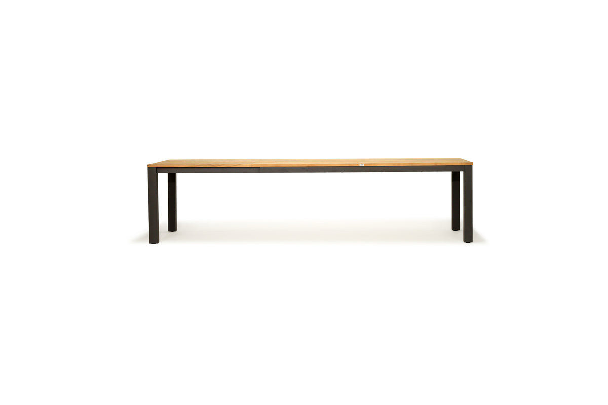 Teak Wooden Outdoor Extension Table 3.1 m Black Frame Leg