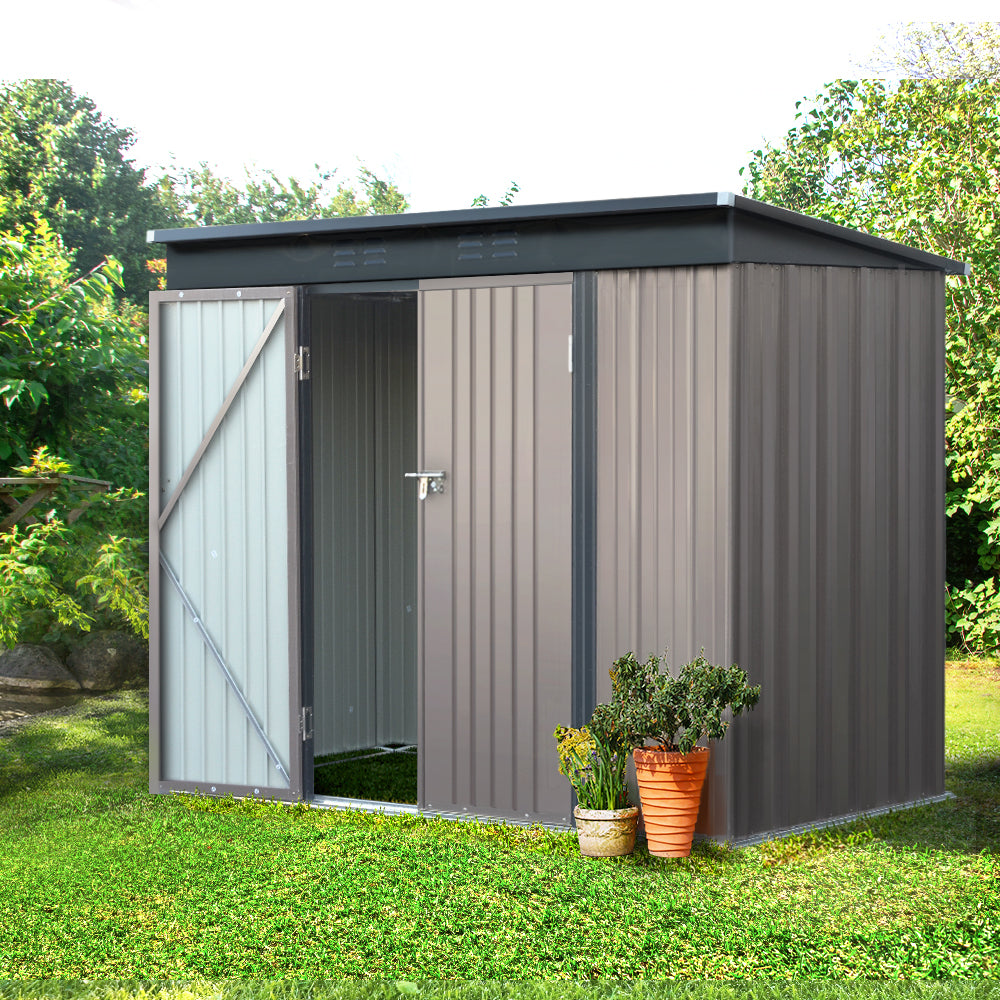 Giantz Garden Shed 2.31x1.31M Sheds Outdoor Storage Tool Metal Workshop Shelter Double Door