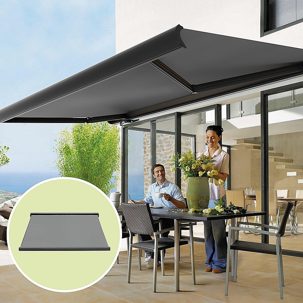 Folding Arm Awning Full Cassette Motorised Grey 5x3m