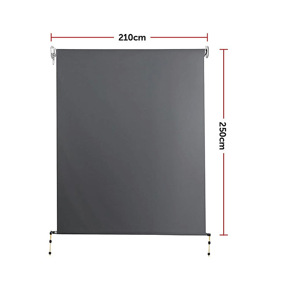 Retractable Straight Drop Roll Down Awning Garden Patio Screen 2.1X2.5M