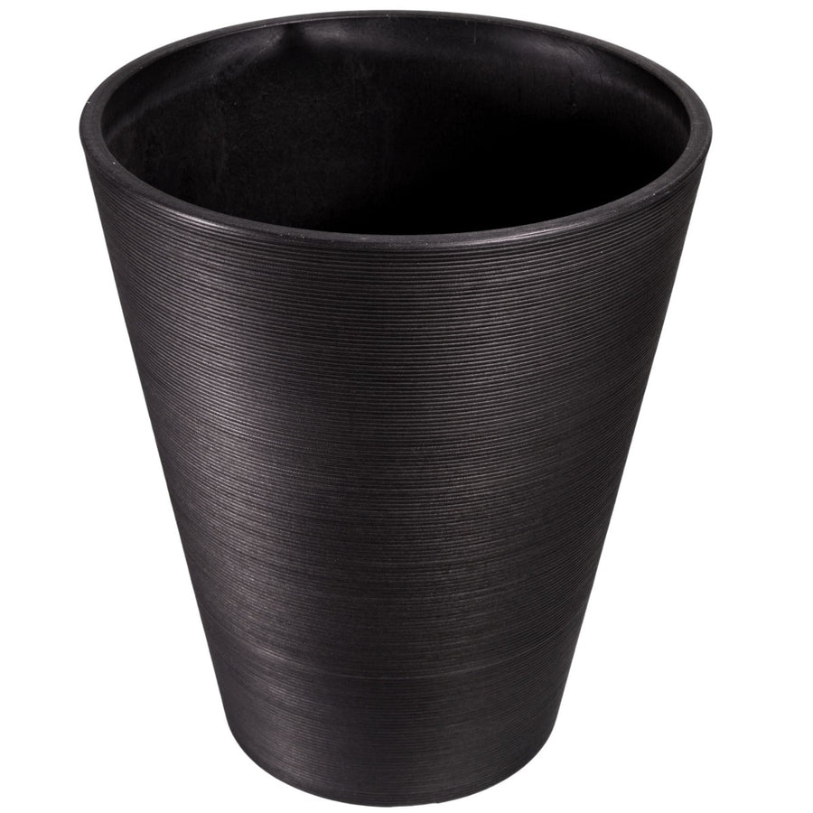 Decorative Textured Round Black Planter 47cm