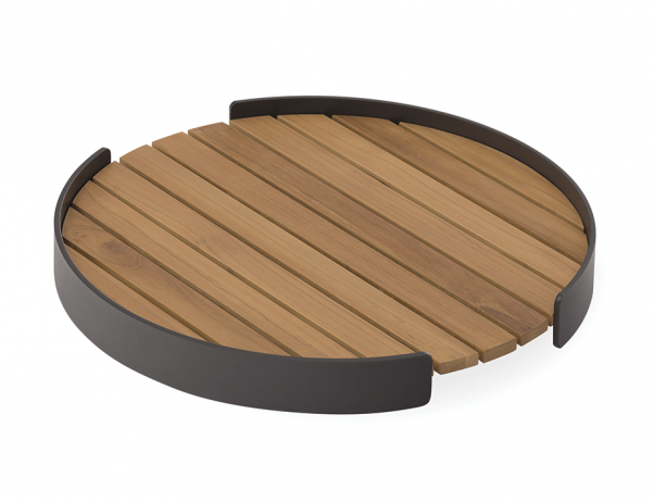 Rose Outdoor Tray Round Charcoal