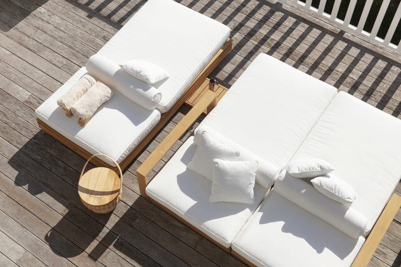 Woody Tan Outdoor Double Sunlounger