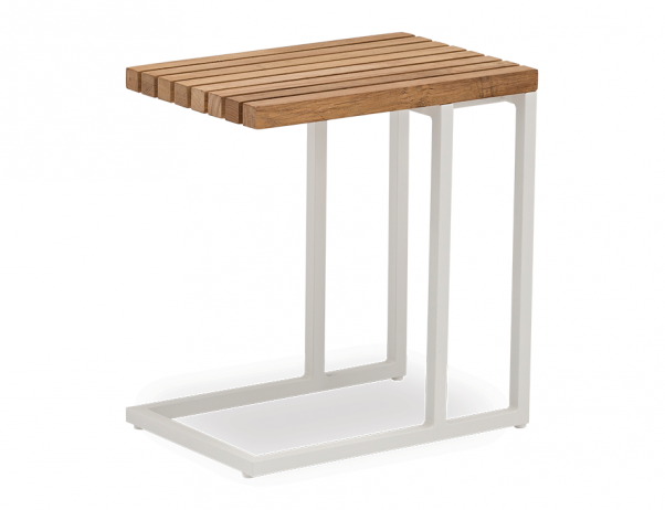 Cube Outdoor Side Table White