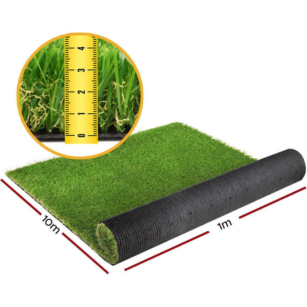 Primeturf Artificial Grass 40mm 2mx5m Synthetic Fake Lawn Turf Plastic Plant 4-coloured