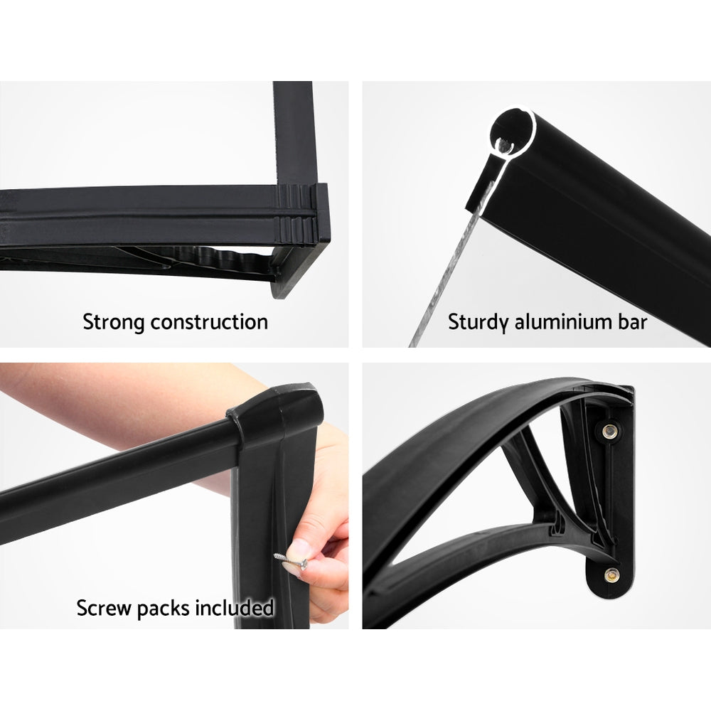 Window Awning Door Canopy Solid Polycarbonate 1x1m