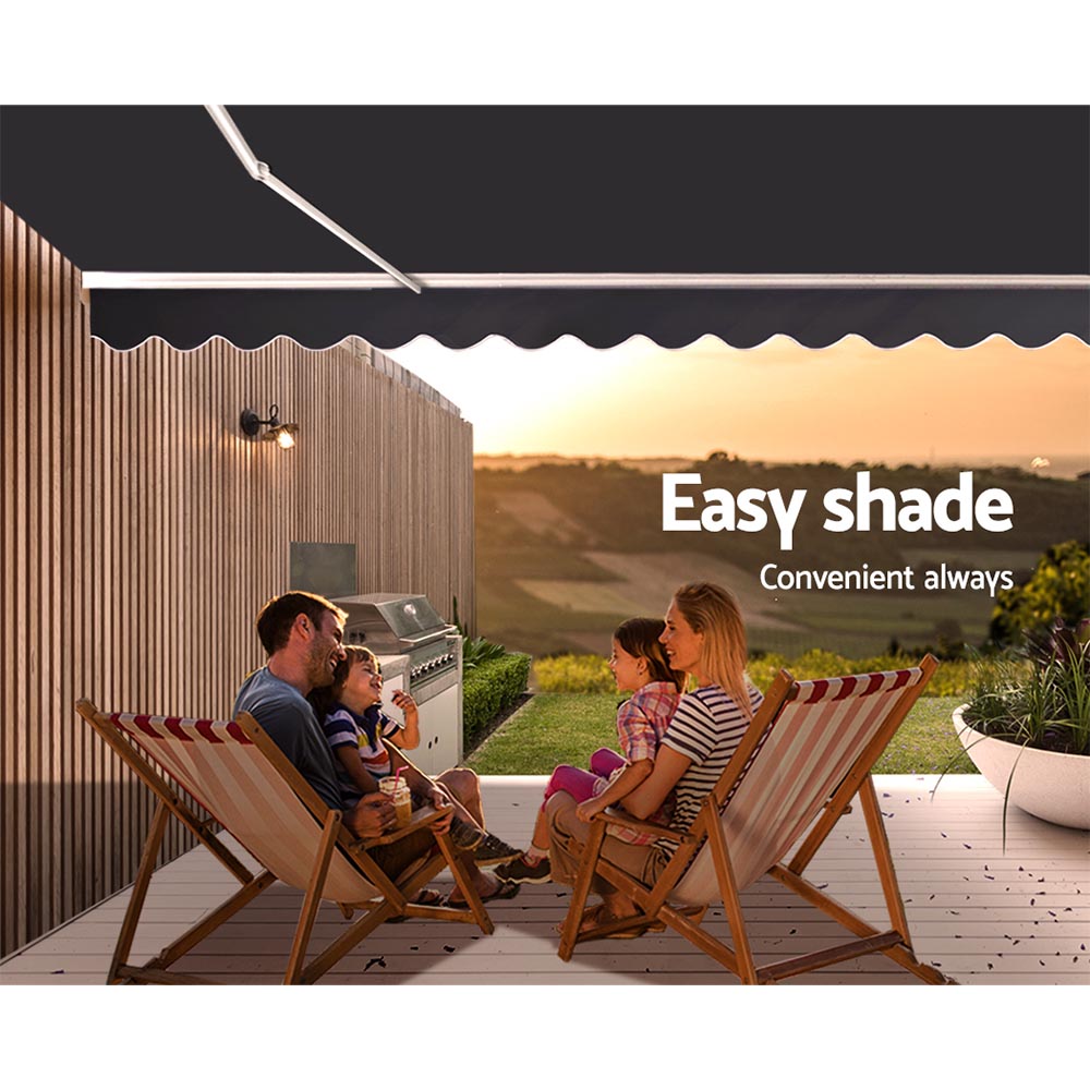 Awning Motorised Folding Arm Retractable Outdoor Sunshade 5X2.5M