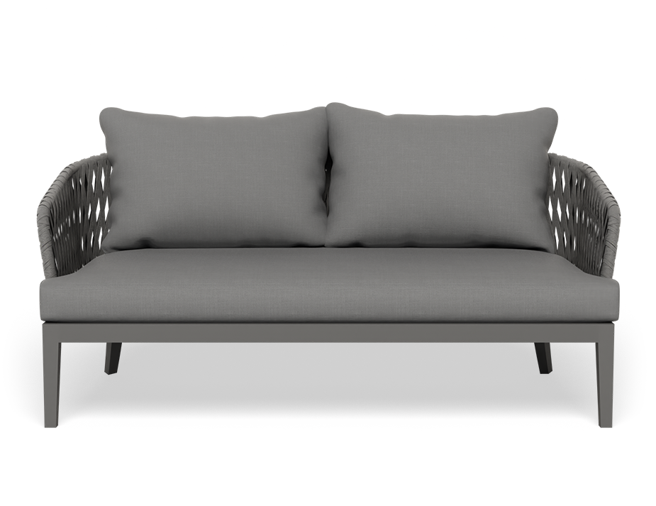 Sunflower Outdoor Lounge 2 Seater Sofa Dark Grey with Cushion