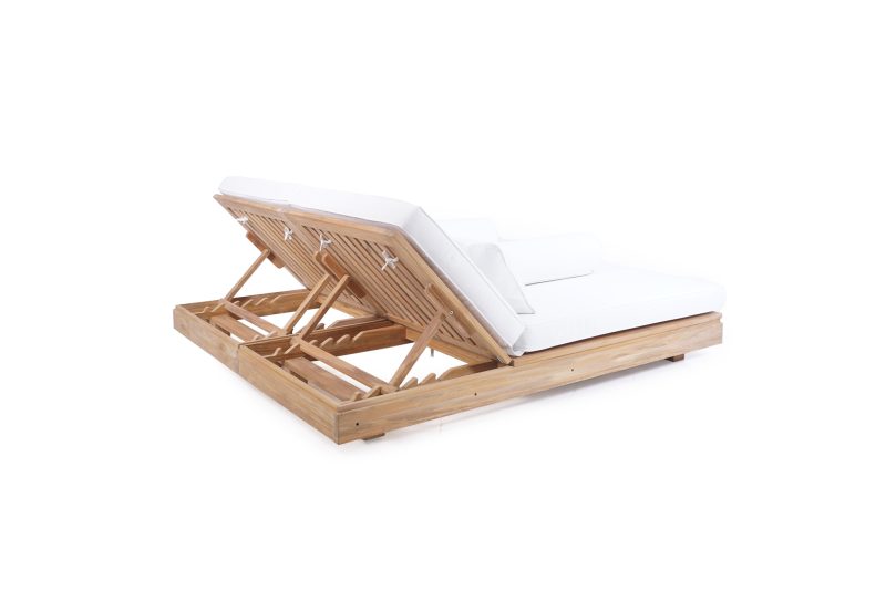 Woody Tan Outdoor Double Sunlounger