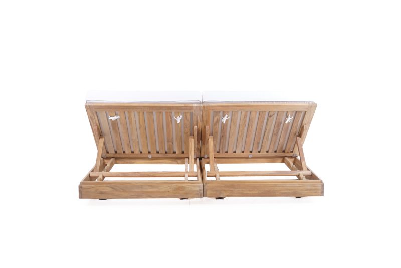 Woody Tan Outdoor Double Sunlounger