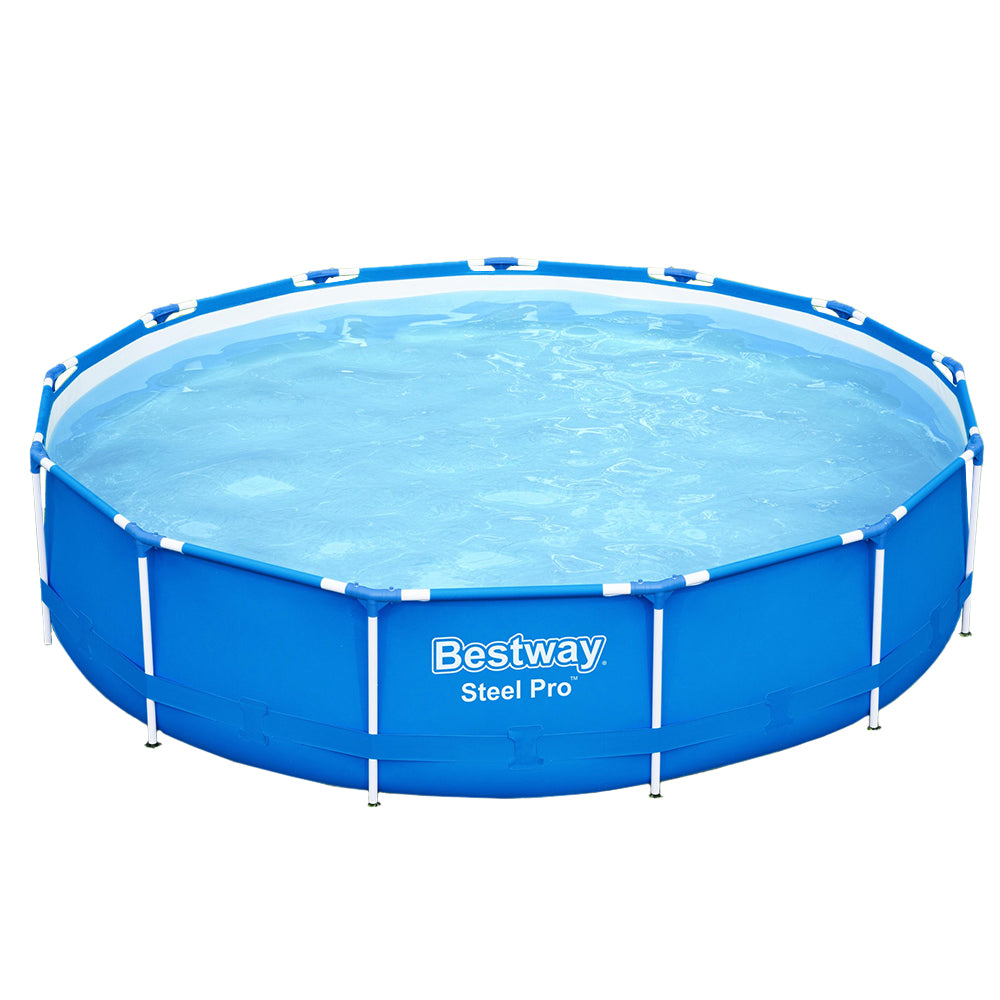 Bestway Swimming Pool 396x84cm Steel Frame Round Above Ground Pools w/ Filter Pump 8680L