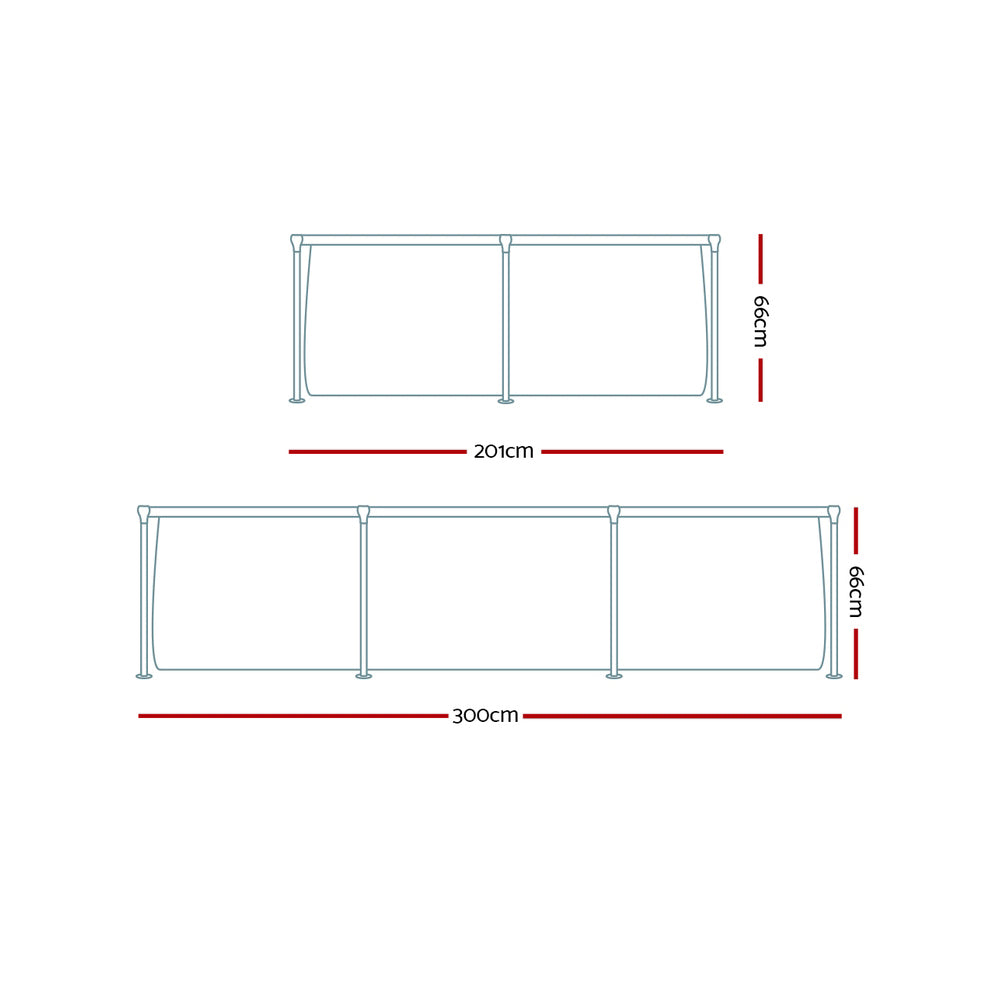 Bestway Swimming Pool 300x201x66cm Steel Frame Above Ground Pools w/ Filter Pump 3300L