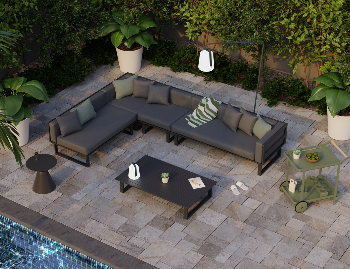 Lantana Outdoor Side Table Charcoal