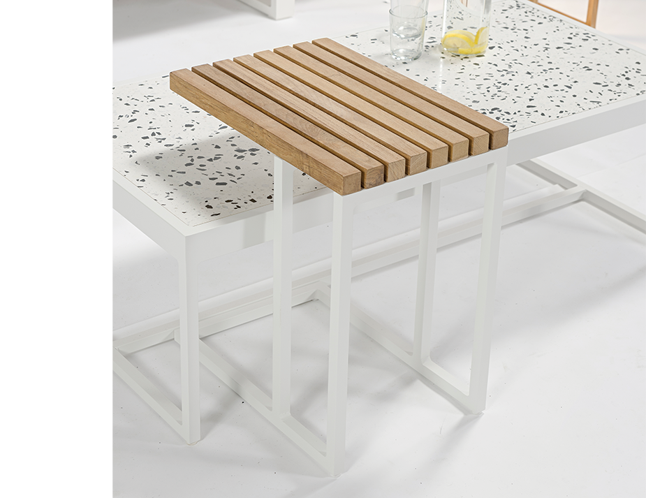 Cube Outdoor Side Table White