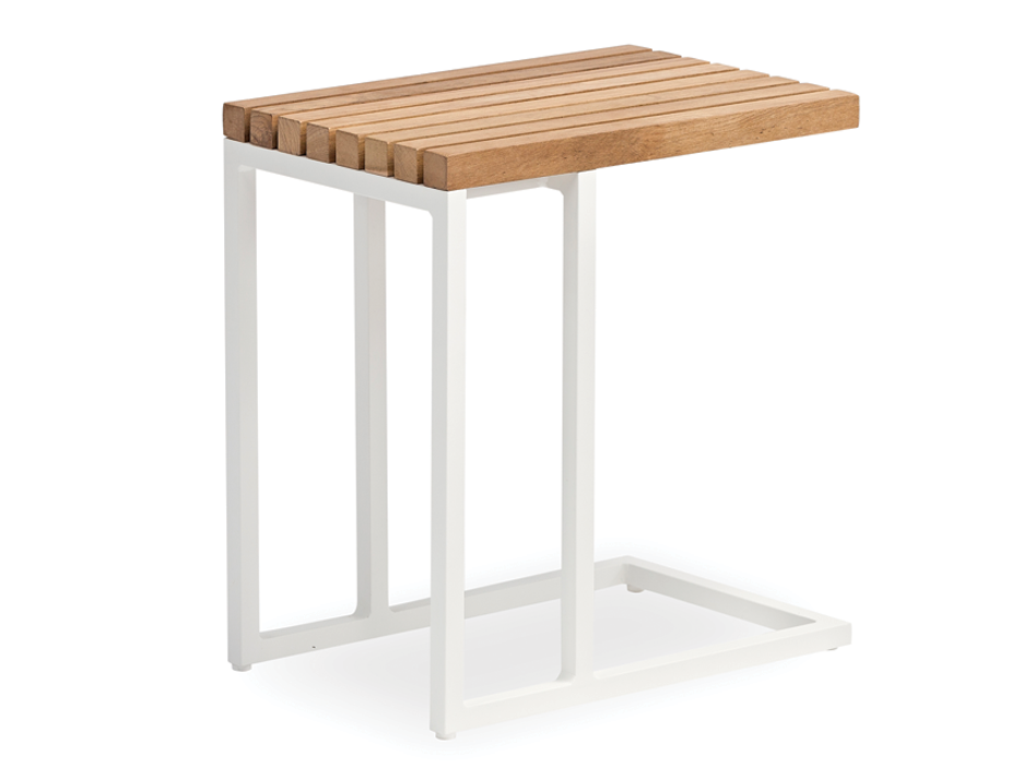 Cube Outdoor Side Table White