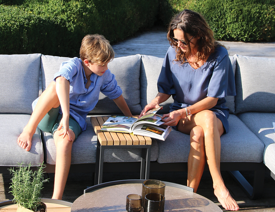 Cube Outdoor Side Table Charcoal