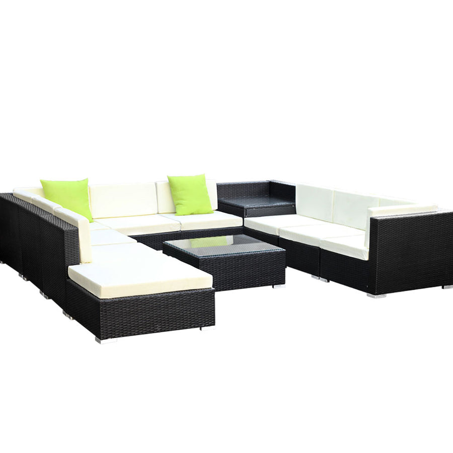 Sofa Set Outdoor Furniture with Storage 11PC Wicker