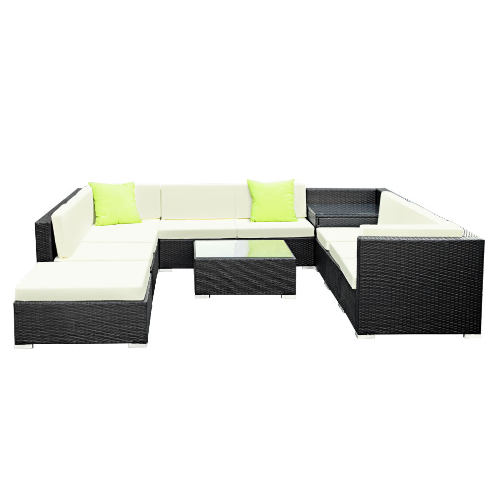 Sofa Set Outdoor Furniture with Storage 11PC Wicker