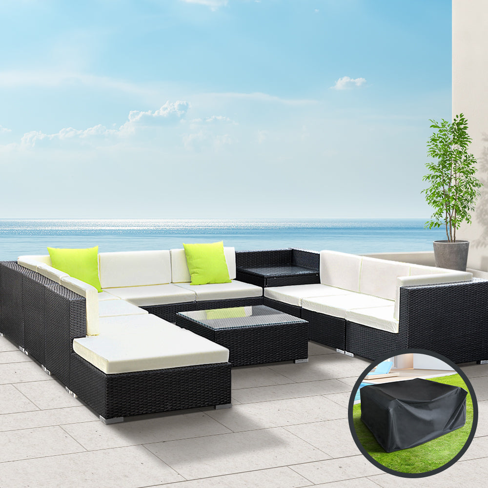 Sofa Set Outdoor Furniture with Storage 11PC Wicker