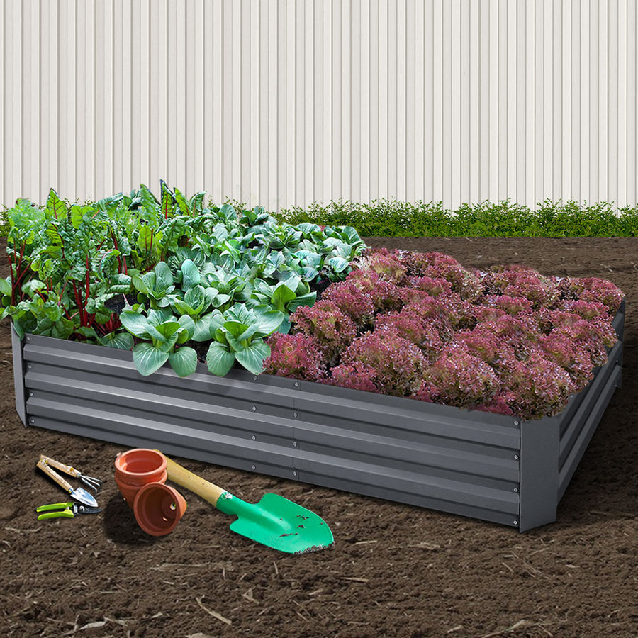 Greenfingers Garden Bed 210x90cm Planter Box Raised Container Galvanised Steel