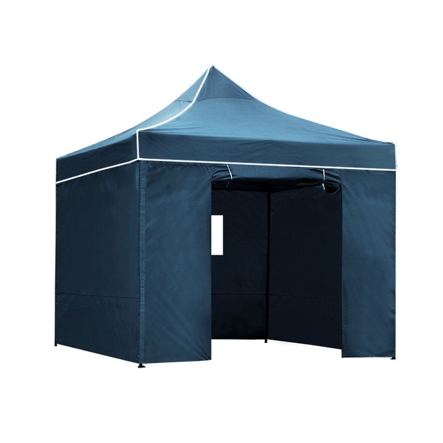 Instahut Gazebo 3x3 Pop Up Marquee Folding Wedding Tent Gazebos Camping Outdoor Shade Canopy Navy