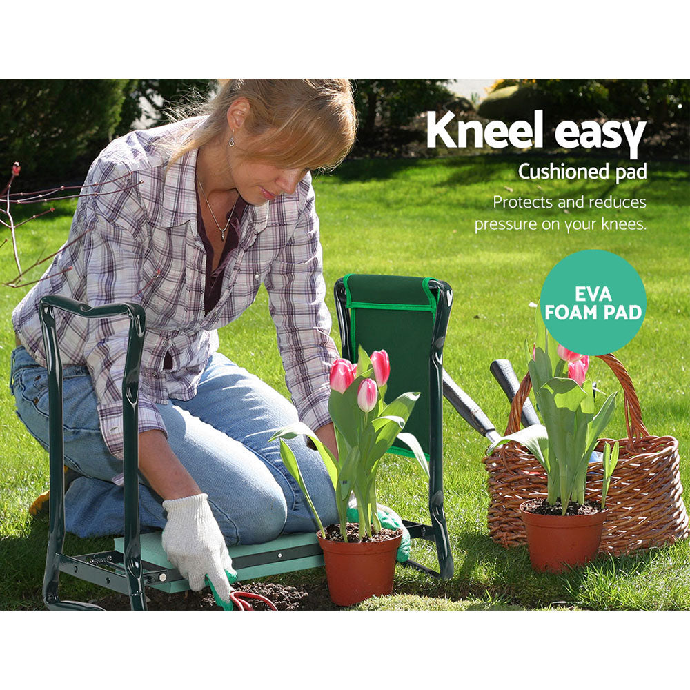 Gardeon Garden Kneeler 3-in-1 Padded Seat Stool Outdoor Bench Knee Pad Foldable