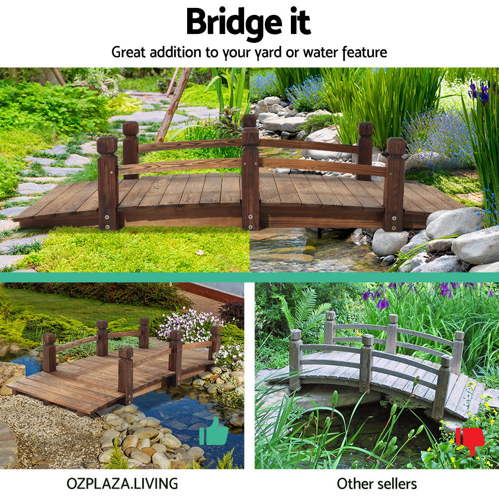 Gardeon Garden Decor Outdoor Ornament Wooden Bridge 160cm