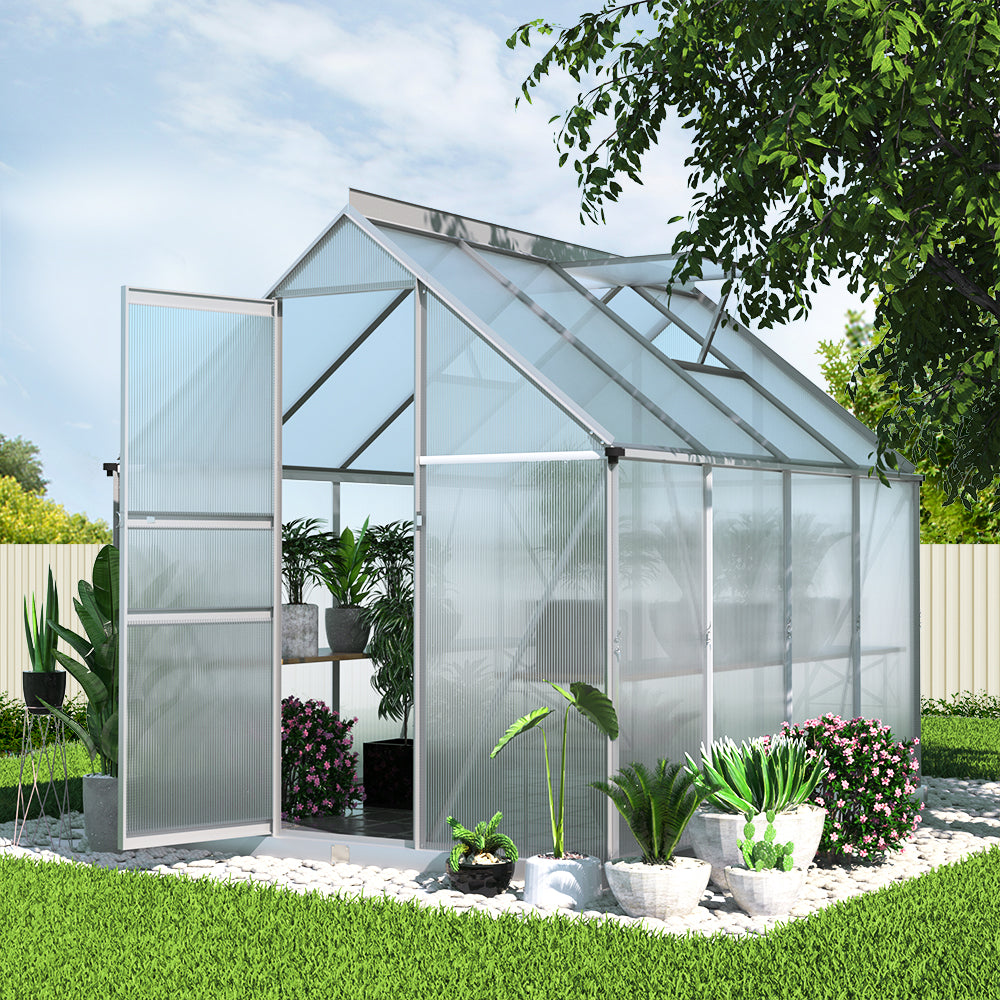 Greenhouse Aluminum Garden Shed Unbreakable double-walled 2.4x1.9M