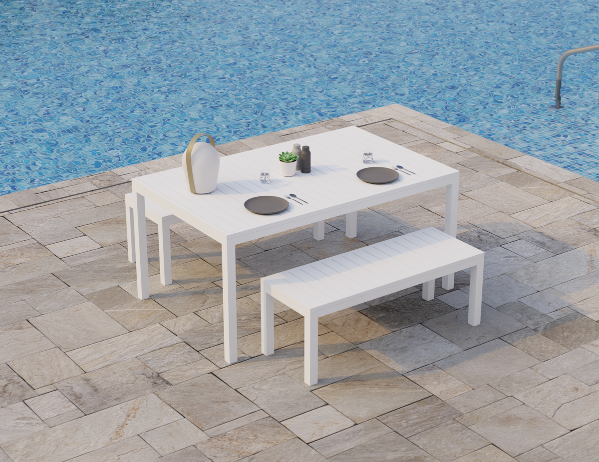 Tulip Bench Seat Outdoor White 120cm – Floraland