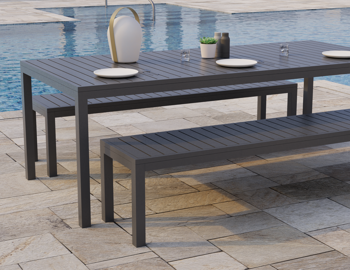 Tulip Bench Seat Outdoor Charcoal 190cm