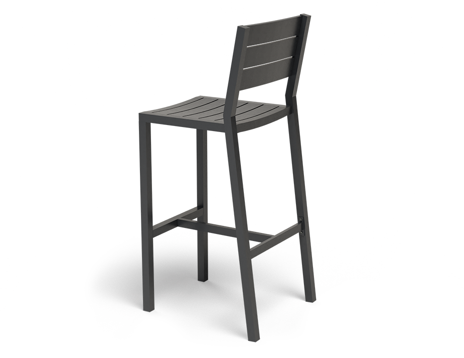 Tulip Outdoor Stool with Backrest Charcoal