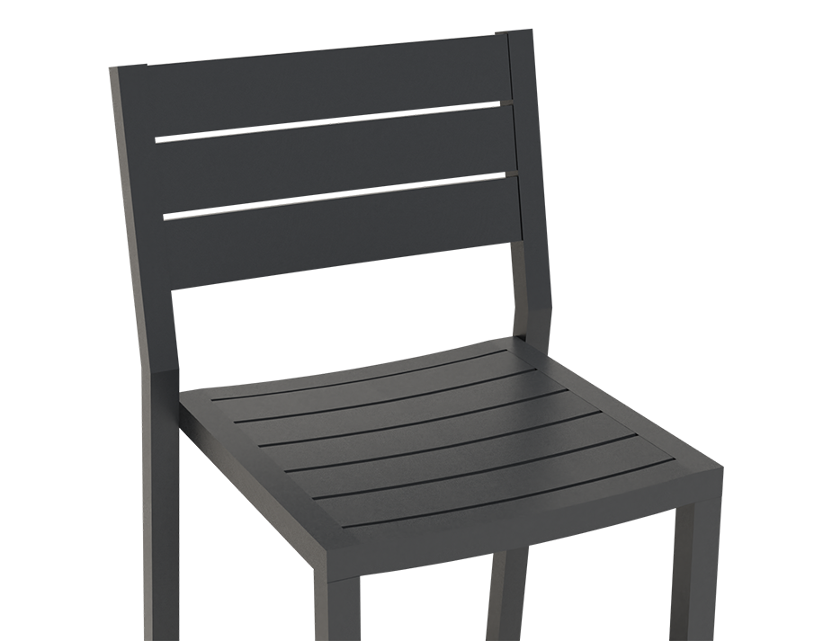 Tulip Outdoor Stool with Backrest Charcoal