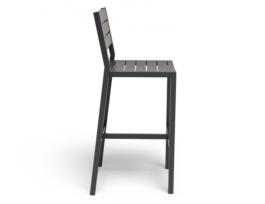 Tulip Outdoor Stool with Backrest Charcoal