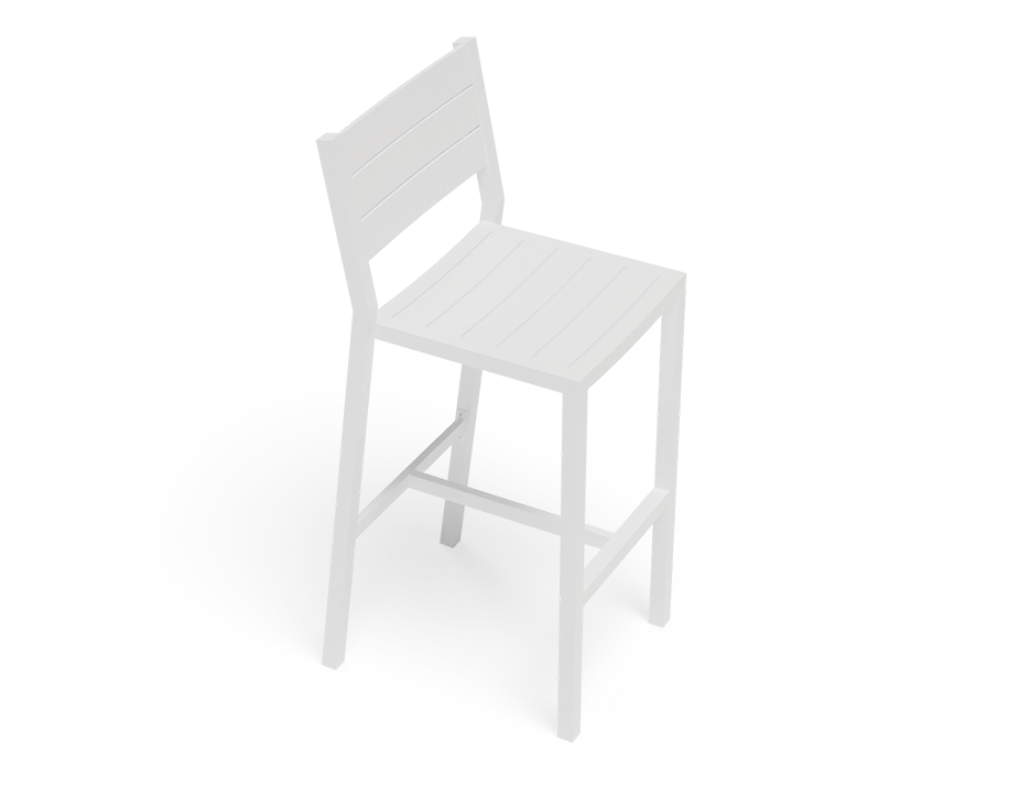 Tulip Outdoor Stool with Backrest White