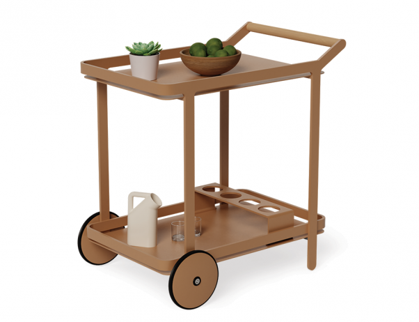 Lilac Outdoor Bar Cart Terracotta