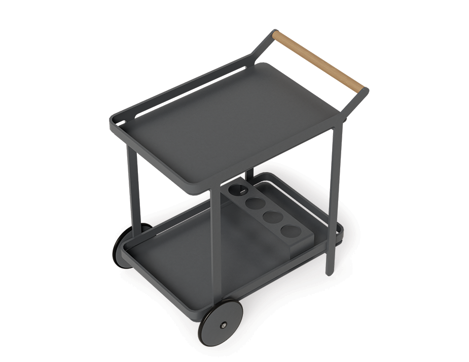 Lilac Outdoor Bar Cart Charcoal