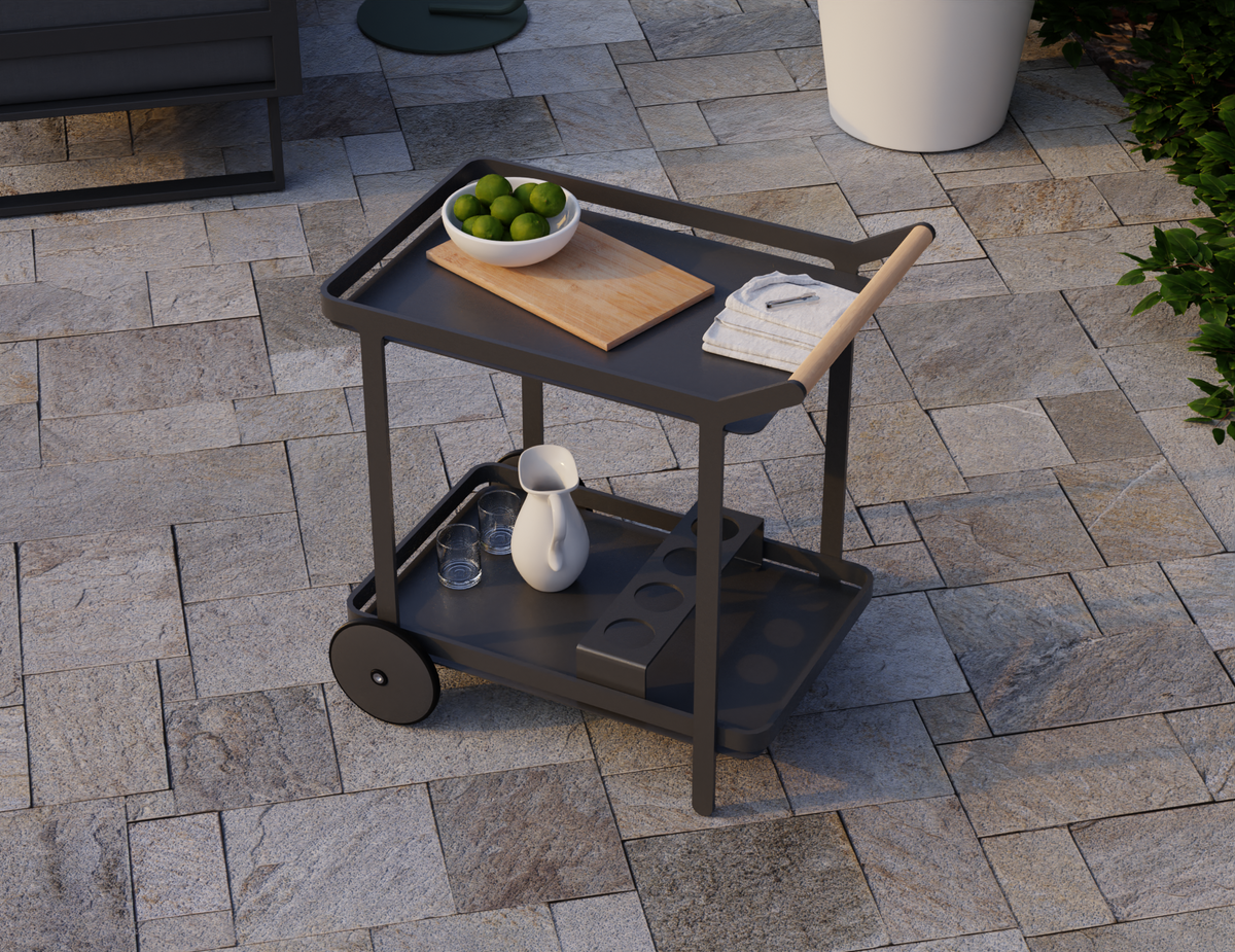 Lilac Outdoor Bar Cart Charcoal