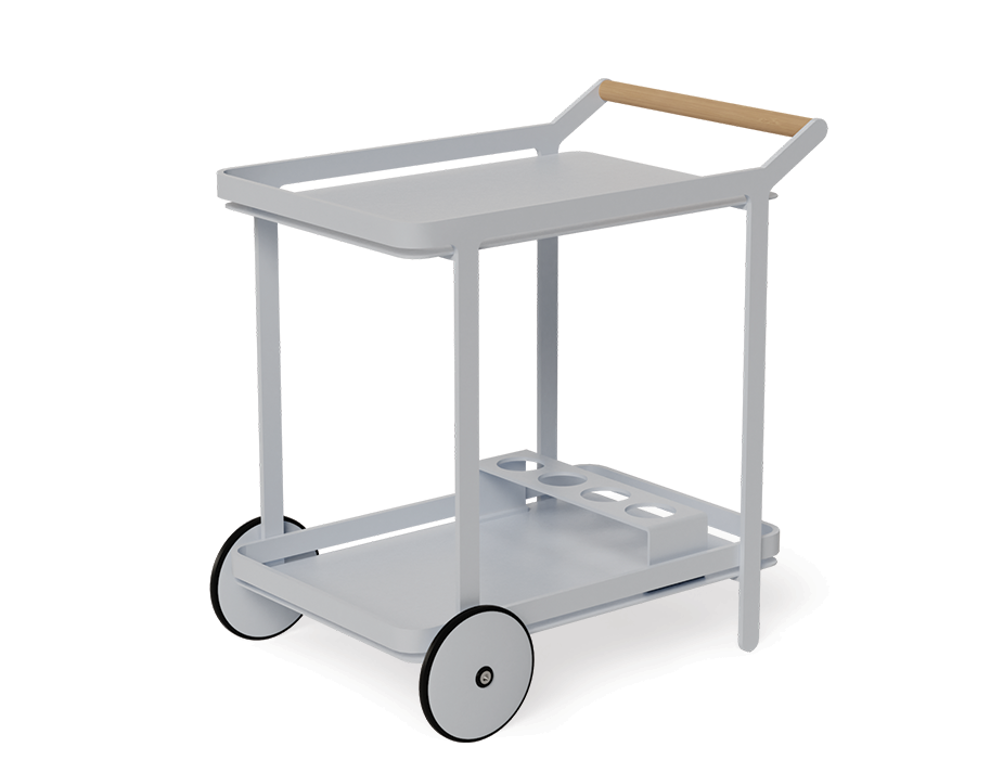 Lilac Outdoor Bar Cart Matt Silver Grey