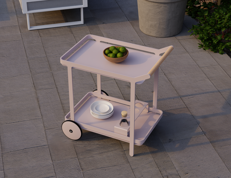 Lilac Outdoor Bar Cart Pale Pink Blush