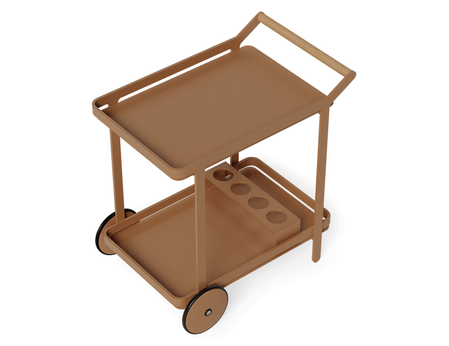 Lilac Outdoor Bar Cart Terracotta