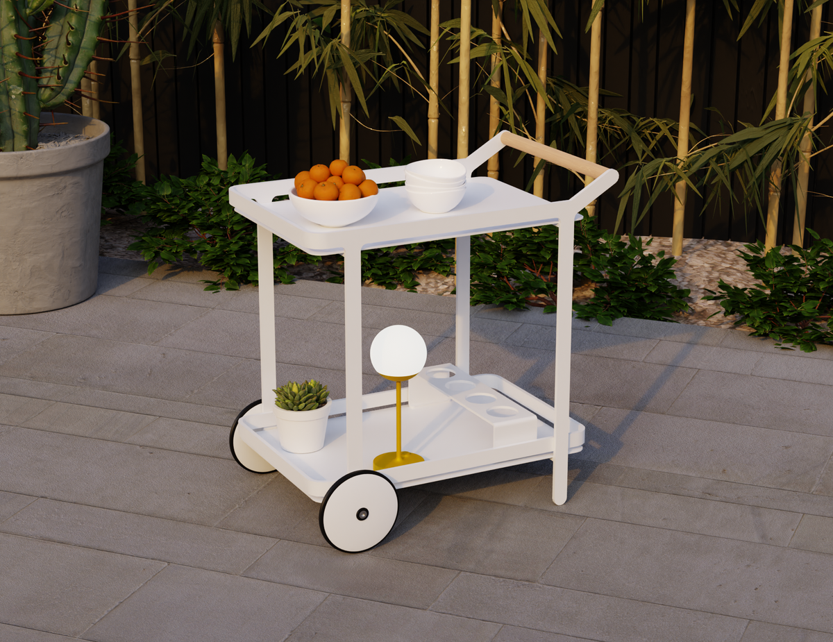 Lilac Outdoor Bar Cart White