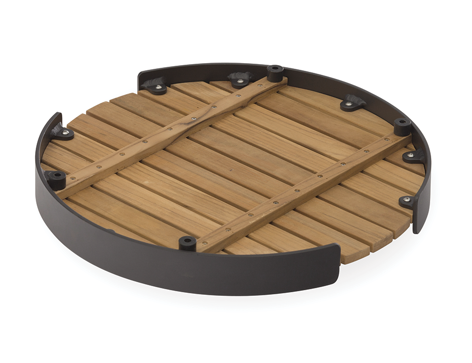 Rose Outdoor Tray Round Charcoal