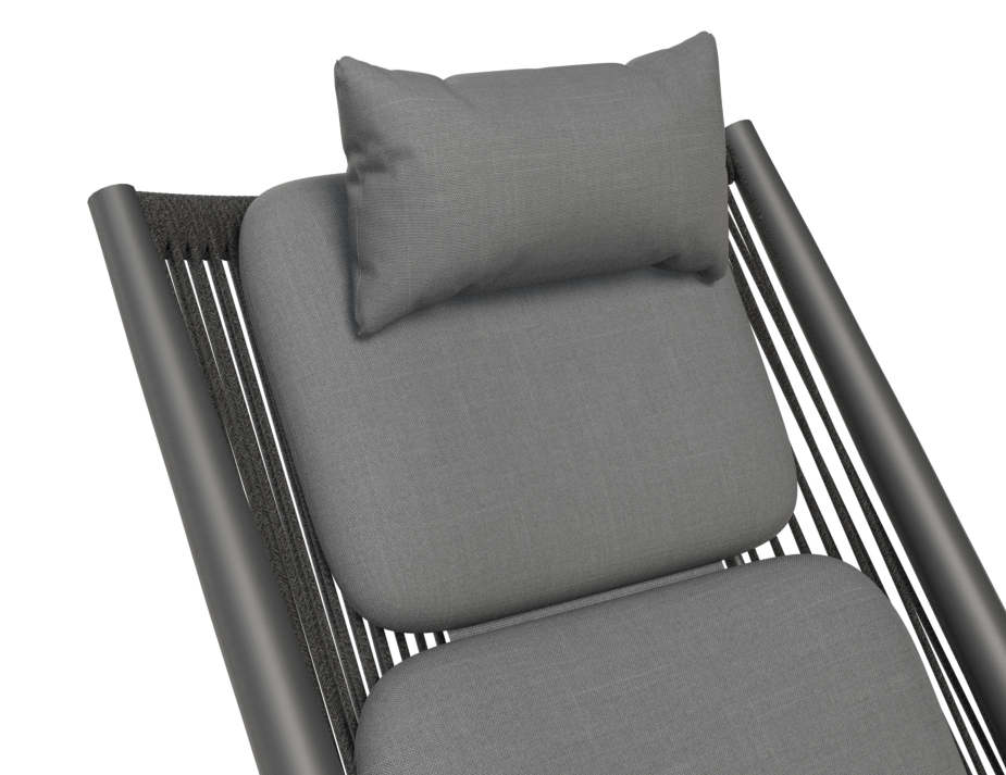 Peony Lounge Chair Outdoor Charcoal with Dark Grey Cushion