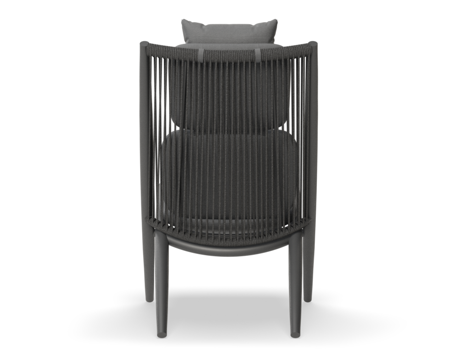 Peony Lounge Chair Outdoor Charcoal with Dark Grey Cushion