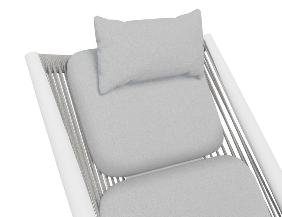 Peony Lounge Chair Outdoor White with Light Grey Cushion