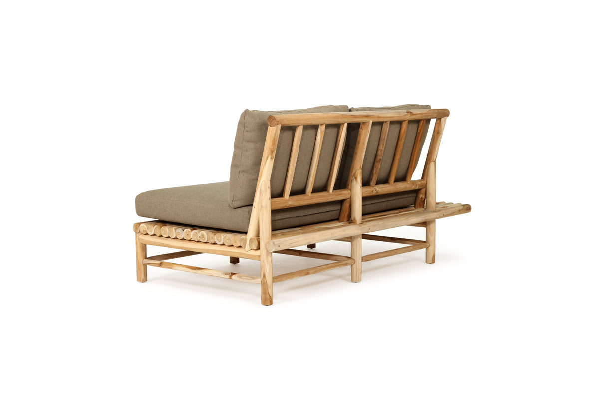 Tree Trunk Row Style Outdoor Sofa 2 Seater